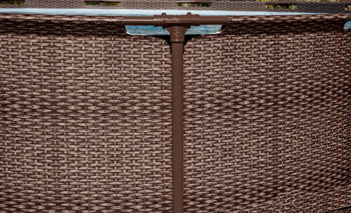 Bestway Steel Pro MAX™ Frame Pool Set mit Filterpumpe rund Rattan-Optik 366 x 100 cm